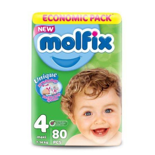 Scutece copii Molfix Jumbo 4 maxi 7-14kg 80buc