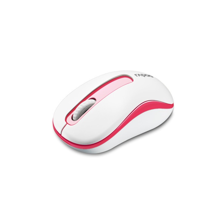 Безжична оптична мишка RAPOO M10 Plus, 2.4Ghz, USB, Бял/Червен