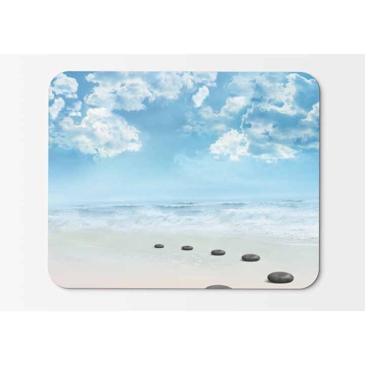 Mouse Pad Rocks Sunny Beach Sky Felhők - 21,5 X 27 X 0,3 cm