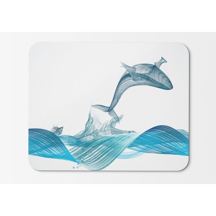 Egérpad Hanghullámok horgászcsónak bálna tenger HD - 21,5 x 27 x 0,3 cm