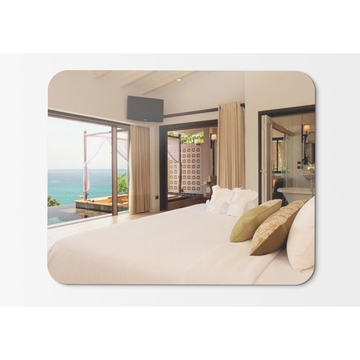 Mouse Pad Bedroom With A Great View Of The Ocean - 21.5 X 27 X 0.3cm