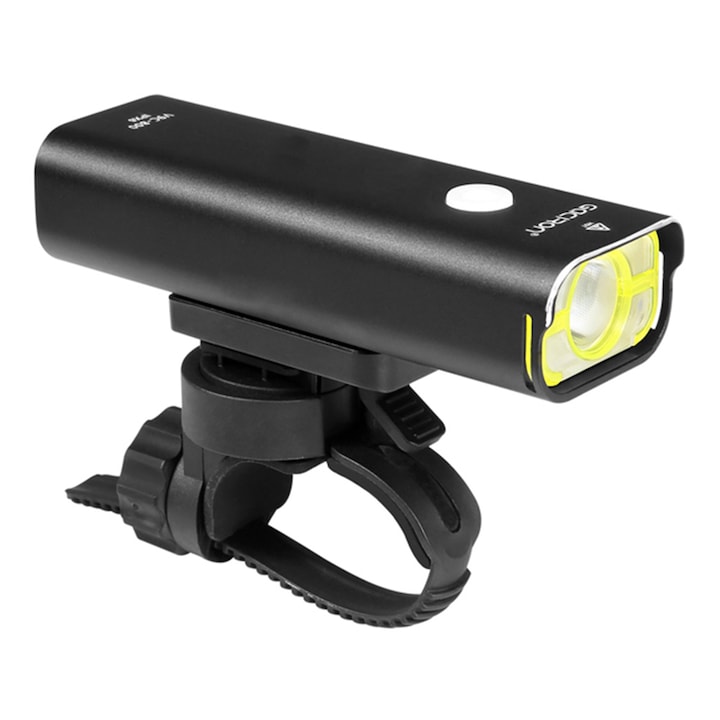Професионален фар за велосипед или скутер Carsons, Акумулаторна USB, 5 режима на осветление, Алуминиева сплав, Черен