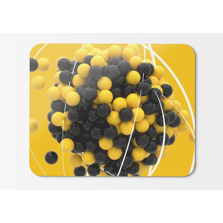 Egérpad fekete és sárga gömbök – 21,5 x 27 x 0,3 cm