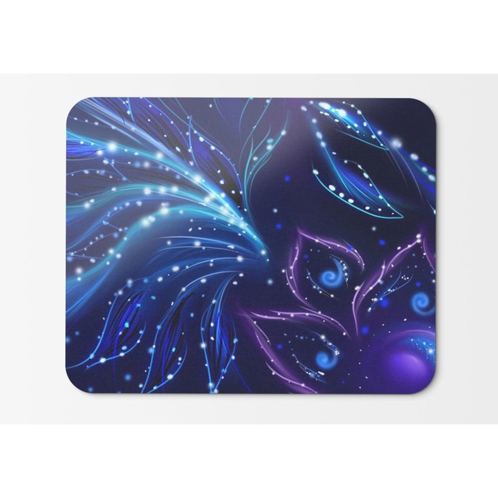 Kék egérpad a lila virággal – 21,5 x 27 x 0,3 cm