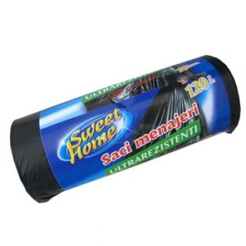 Saci menajeri ultrarezistenti Sweet Home, 120l, 10 bucati Saci menajeri ultrarezistenti Sweet Home, 120l, 10 bucati