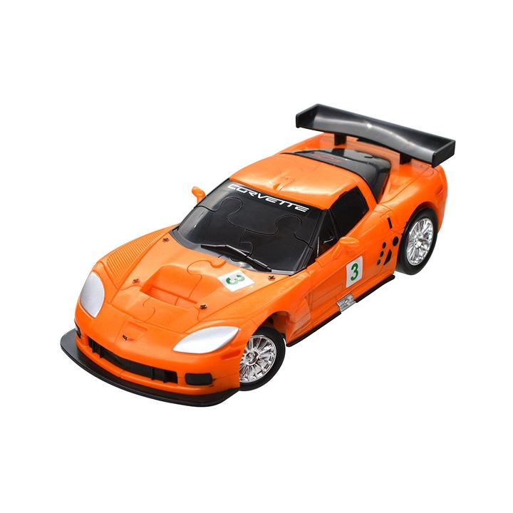 Kit de construit Chevrolet Corvette Galben 1:32 Puzzle Fun 3D