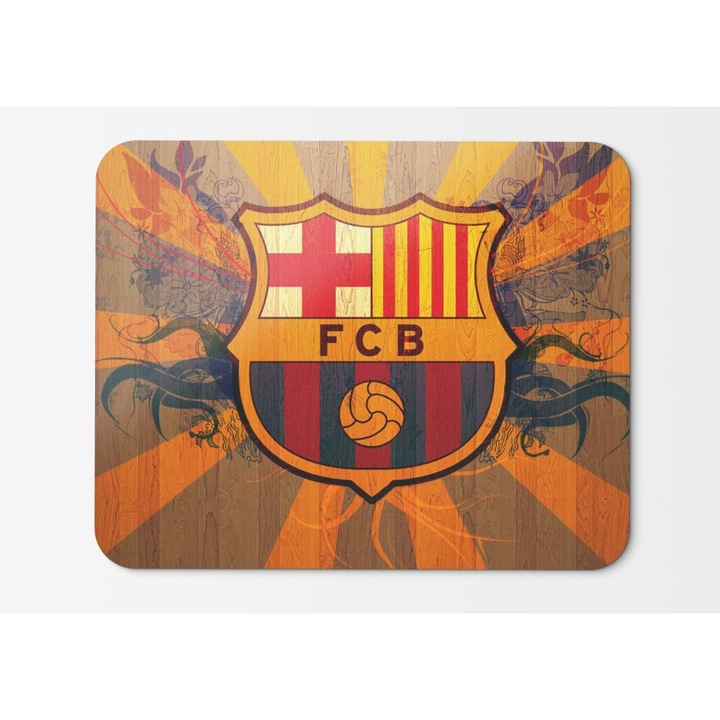 Подложка за мишка Fc Barcelona върху дървена основа - 21,5 X 27 X 0,3 cm