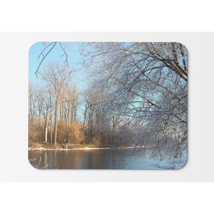 Mouse Pad Frozen Trees By The River On A Sunny Day - 21.5 X 27 X 0.3cm