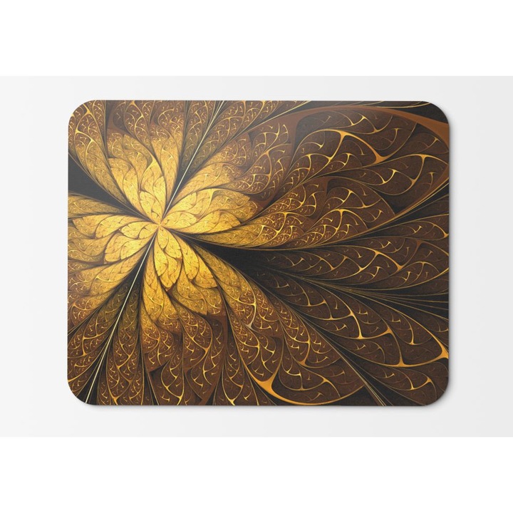 Egérpad, arany kavargó levelek - 21,5 x 27 x 0,3 cm