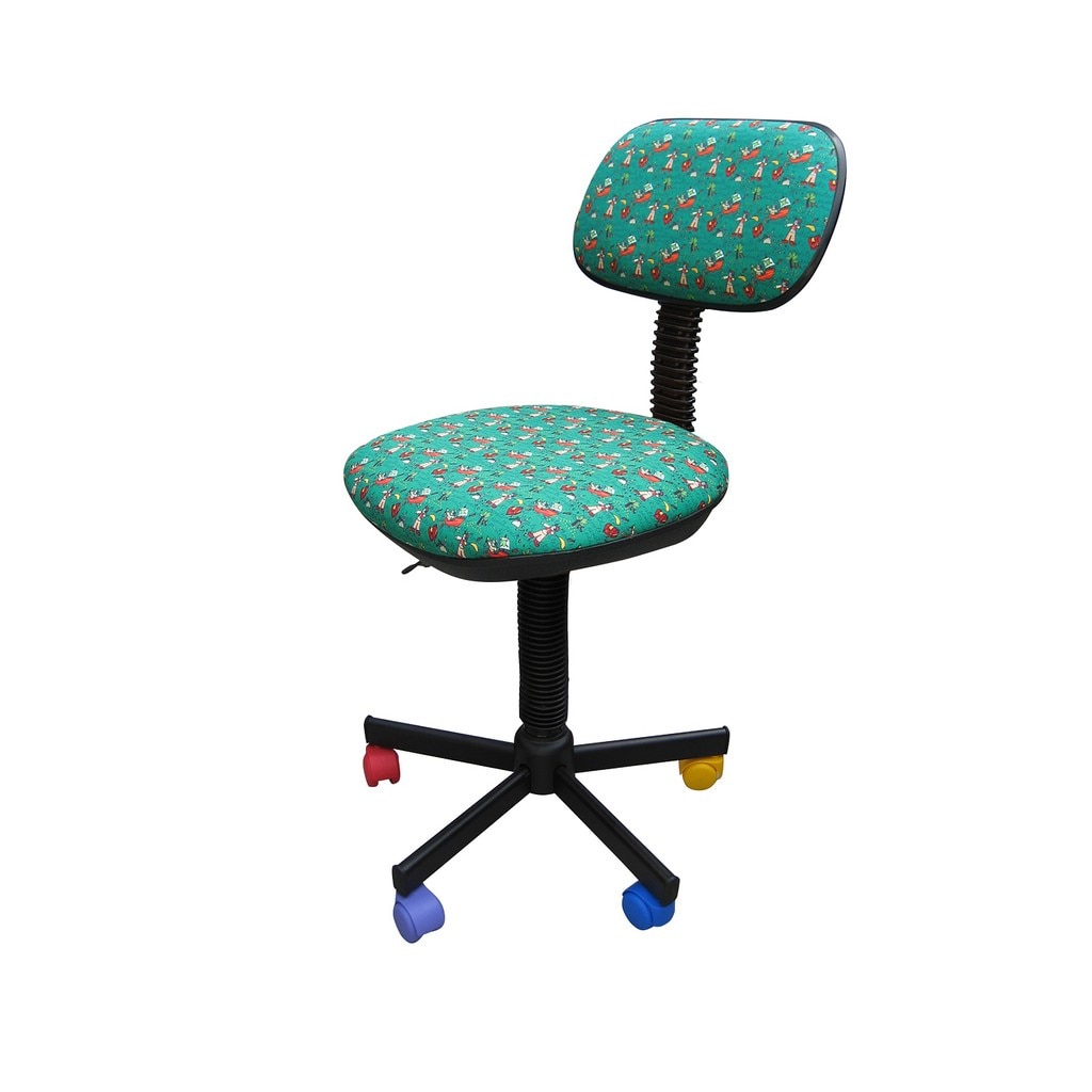 Scaun copii BAMBO, Verde stofa cu model