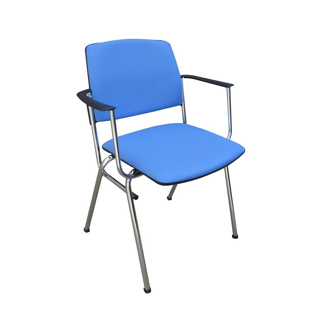 Scaun vizitator ISIT ARM CHROME, Albastru deschis stofa fiji