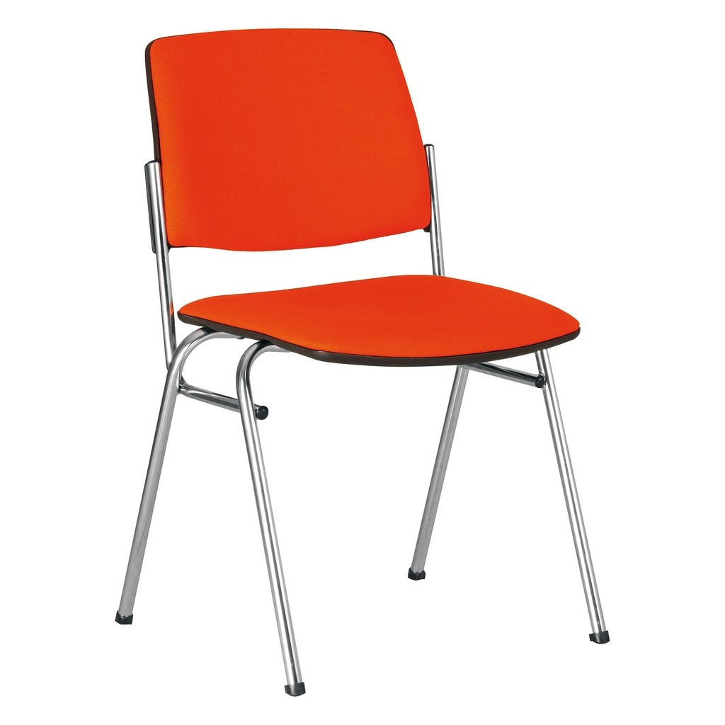 Scaun vizitator ISIT CHROME, Rosu stofa fiji