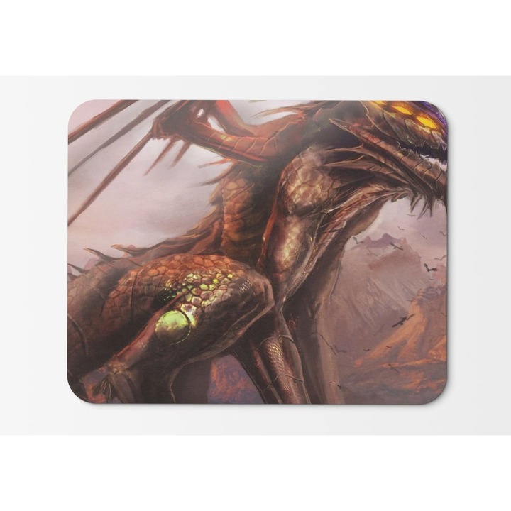 Egérpad ijesztő sárkány a sziklán - 21,5 x 27 x 0,3 cm