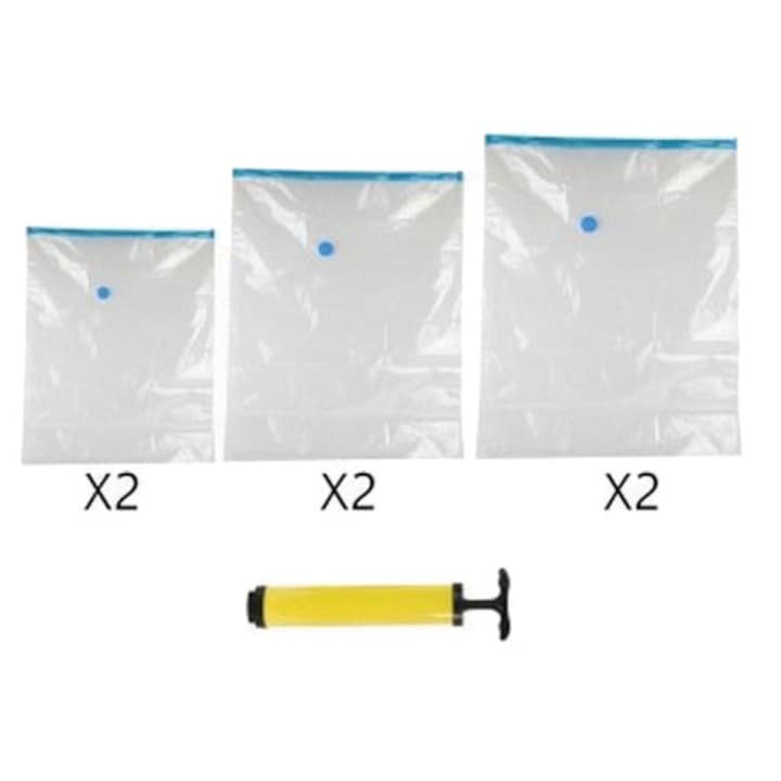 Комплект 6 вакуумни торбички и помпа, CMP, Прозрачен