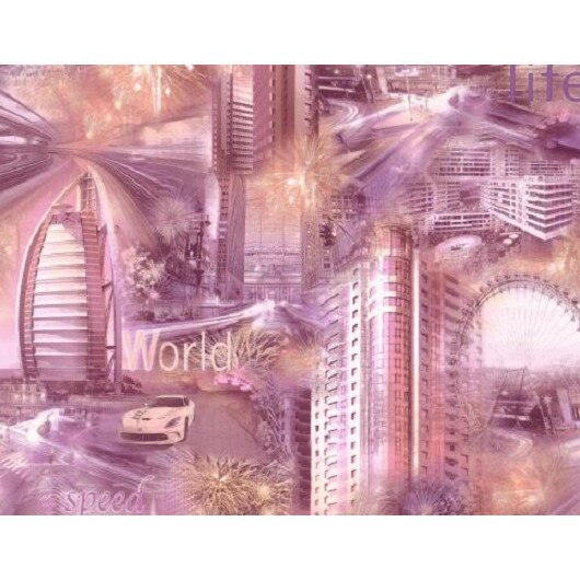 Tapet semilavabil, hartie, gofrat, simplex, imagini oras, multicolor, 6522-06 Cartier