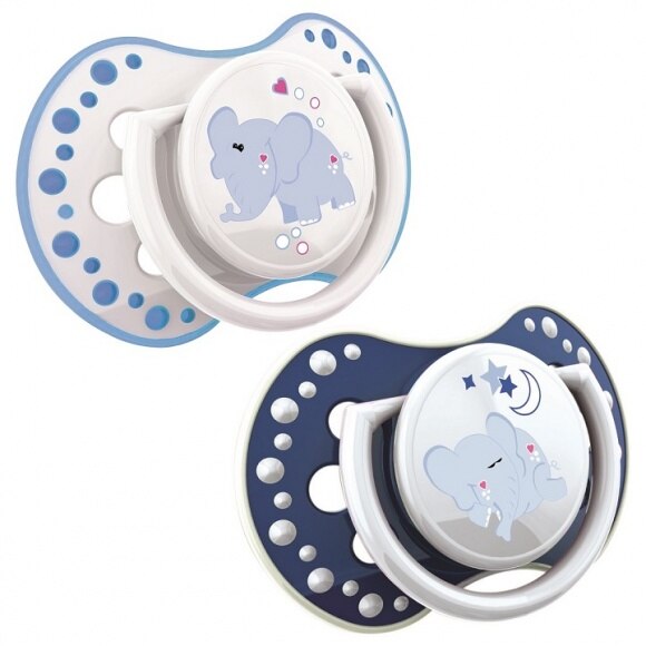 Set 2 suzete, Lovi, Night and Day, elefantei, 0-3luni