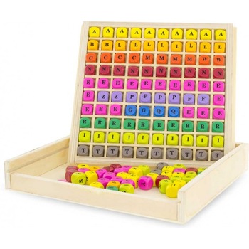 Joc formeaza cuvinte, 145 cuburi lemn, color Joc formeaza cuvinte, 145 cuburi lemn, color