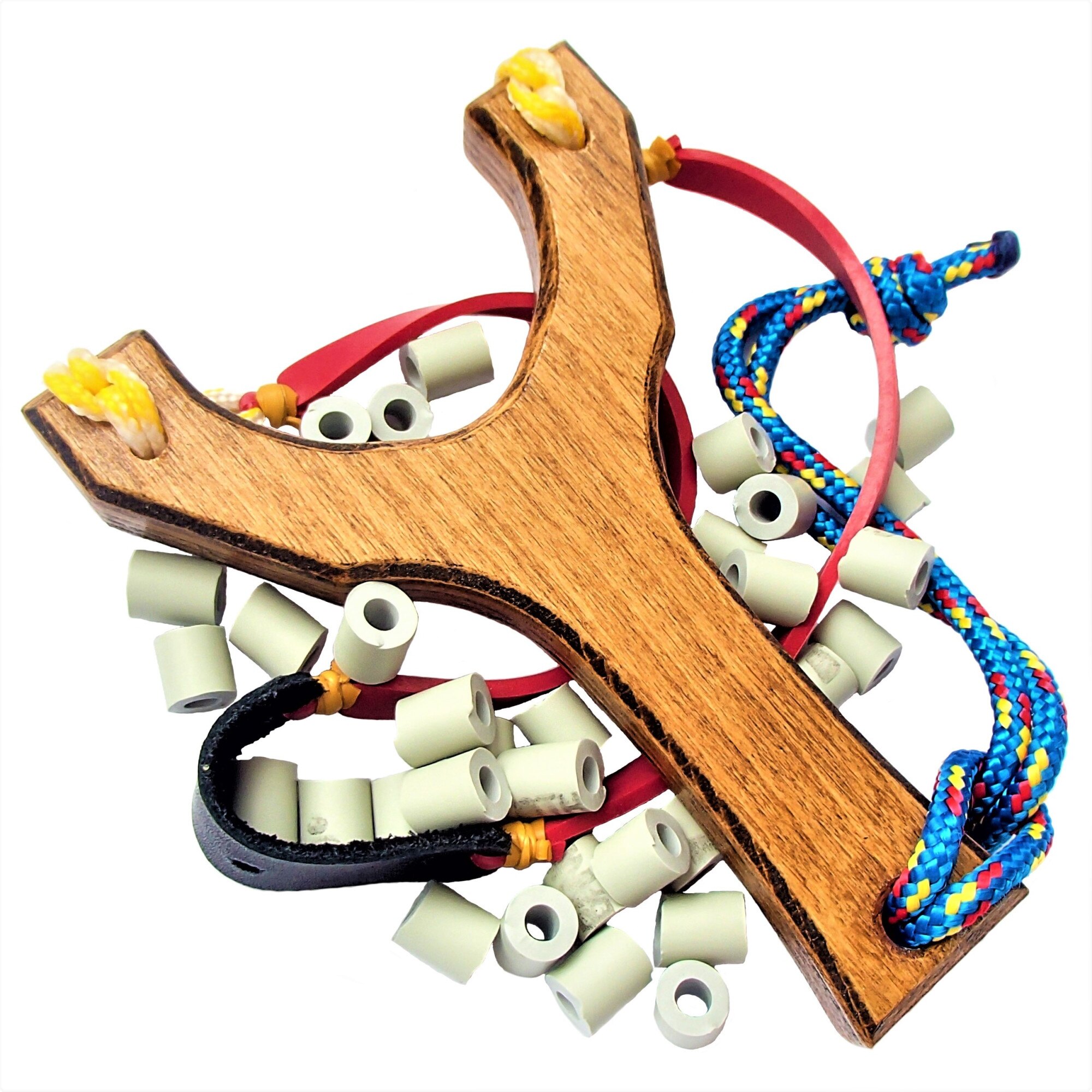 Set prastie copii si munitie cauciuc indoor safe, 100 cilindri cauciuc dens