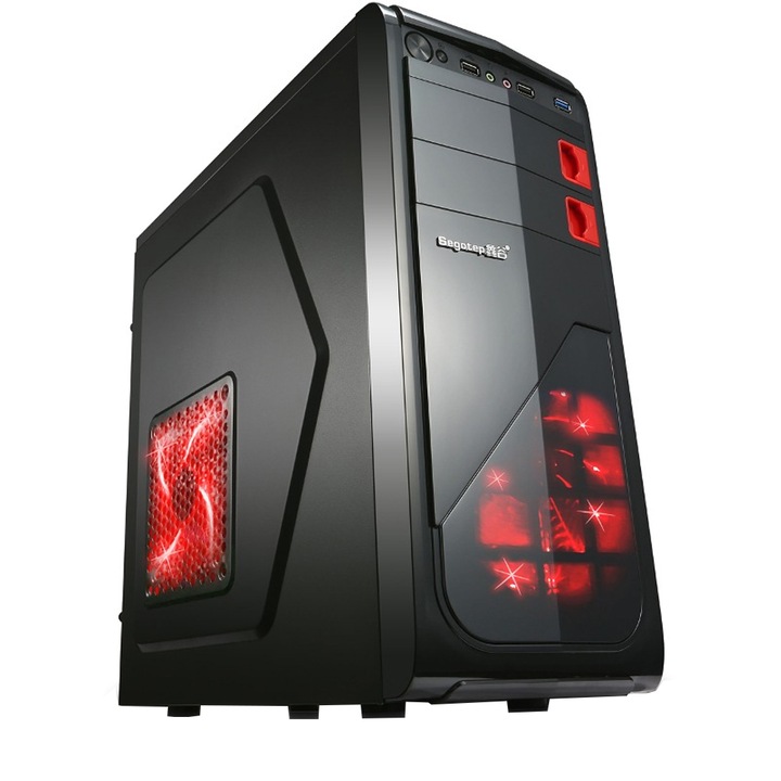 Sistem Desktop PC MAXIMUS - QuadCore™® Ryzen3-2200G 3.7Ghz TURBO, 8GB RAM DDR4, 1000GB SSD, Video Radeon Vega8, DVD-RW