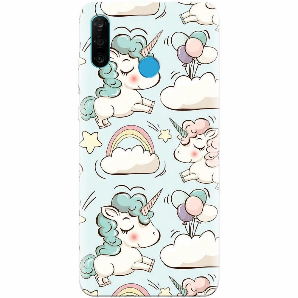 Husa silicon pentru Huawei P30 Lite, Unicorns And Clouds