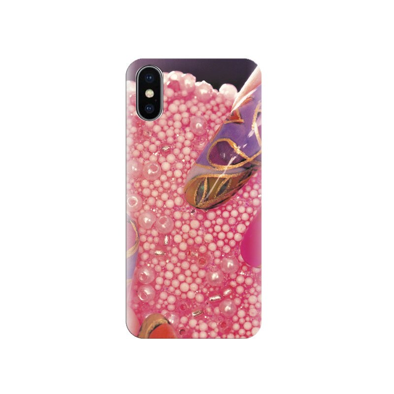 Husa silicon IPHONE X Acrylic Nail Art