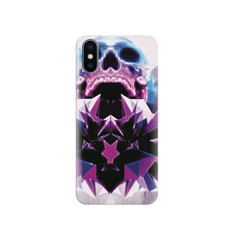 Husa silicon IPHONE X Abstract Framed Skull