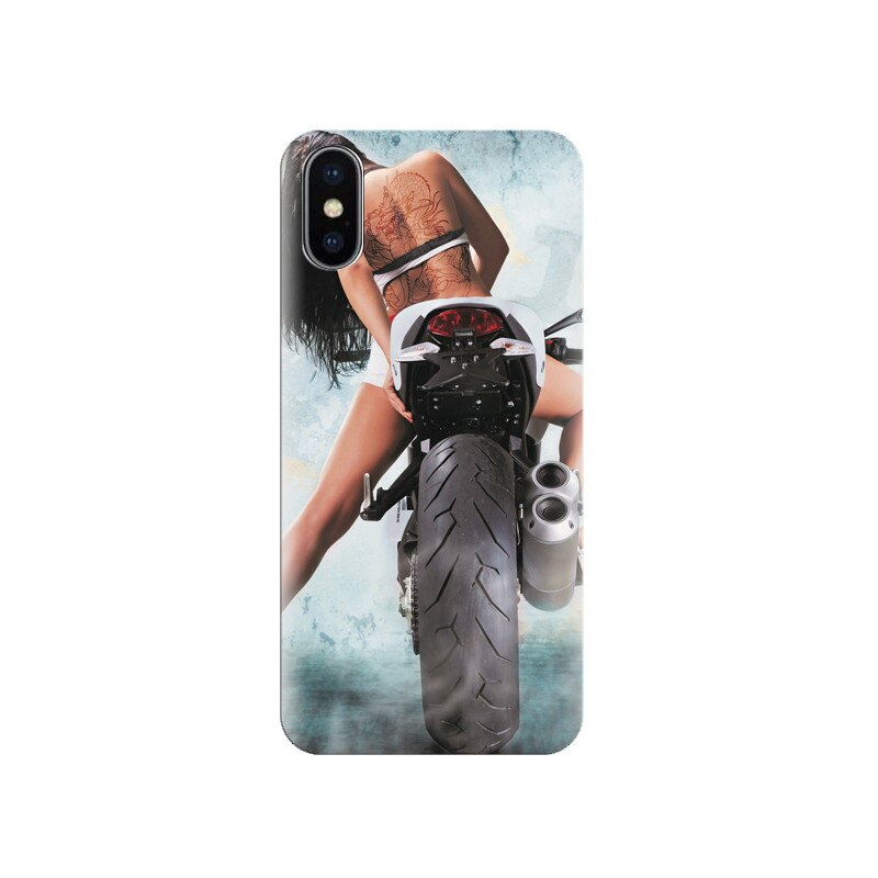 Husa silicon IPHONE X Backless Hot Girl Riding Bike Cool