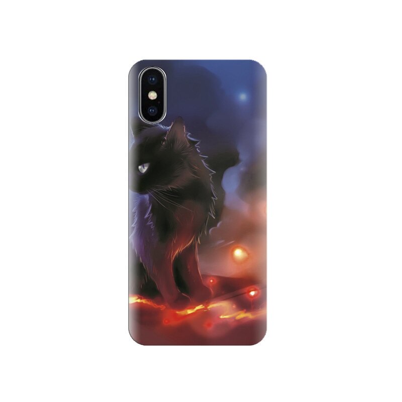 Husa silicon IPHONE X Beautiful Cat Painting Art
