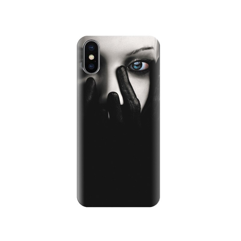 Husa silicon IPHONE X Beautiful Girls Sketch With Blue Eyes 3g