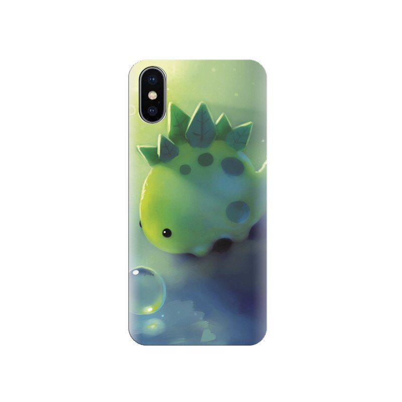 Husa silicon IPHONE X Cute Art Of Green Dino Hqs