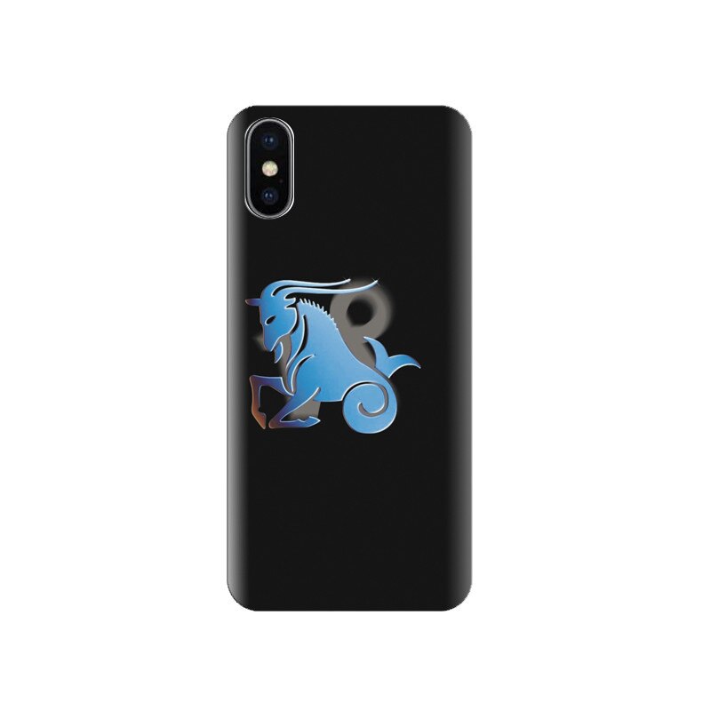 Husa silicon IPHONE X Capricorn Zodiac With Black Background