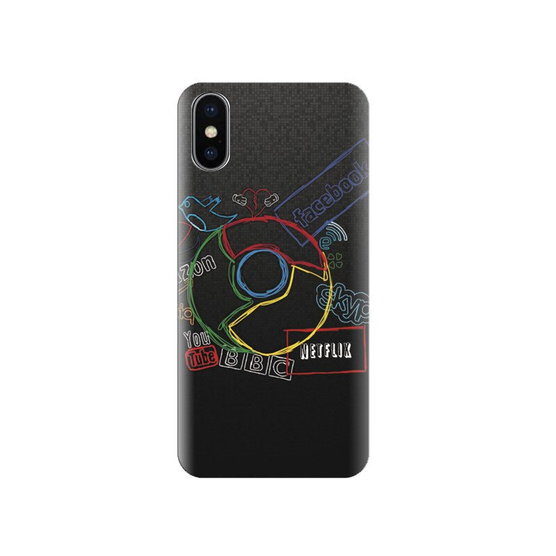 Husa silicon IPHONE X Chrome And Social Networks