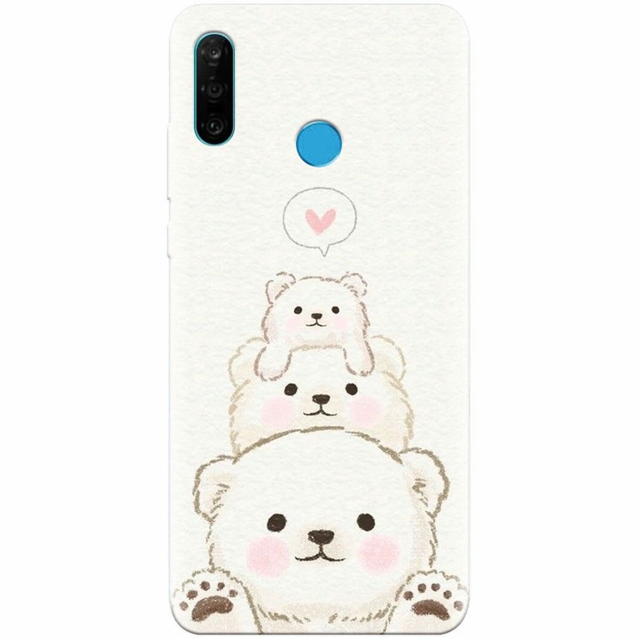 Husa silicon pentru Huawei P30 Lite, Bear Family