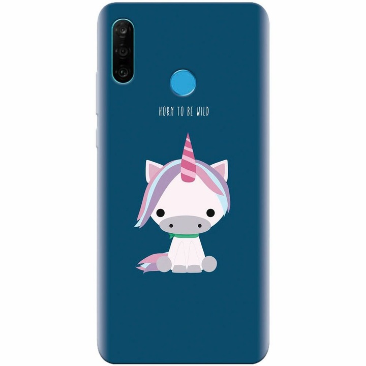 Szilikon tok Huawei P30 Lite, Horn To Be Wild Cute Unicorn készülékhez