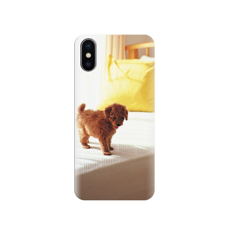 Husa silicon IPHONE X Cute Dog Puppy On Bed Backgrounds