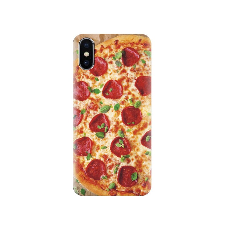 Husa silicon IPHONE X Delicious Pizza Food Backgrounds