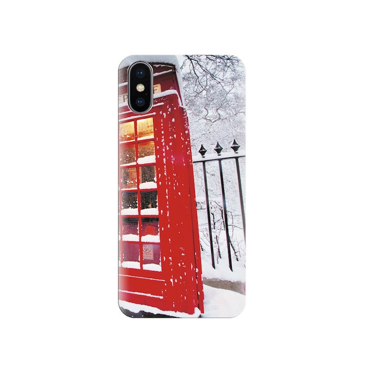 Силиконов кейс IPHONE X English Red Telephone Booth