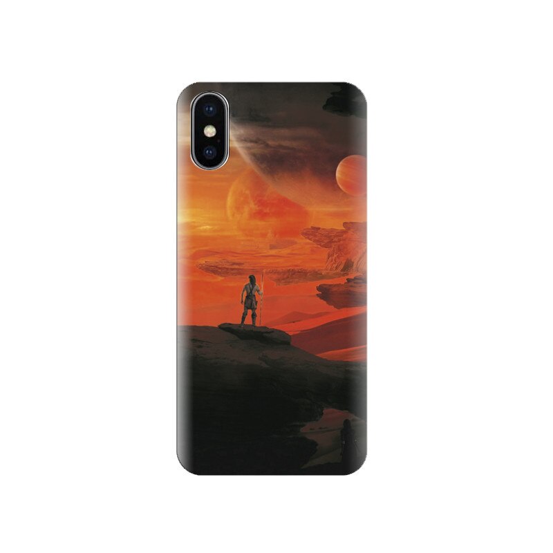 Husa silicon IPHONE X Different World Man See On Rocks Fantasy