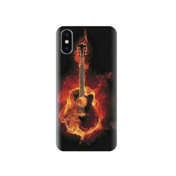 Husa silicon IPHONE X Fire Guitar Backgrounds Husa silicon IPHONE X Fire Guitar Backgrounds