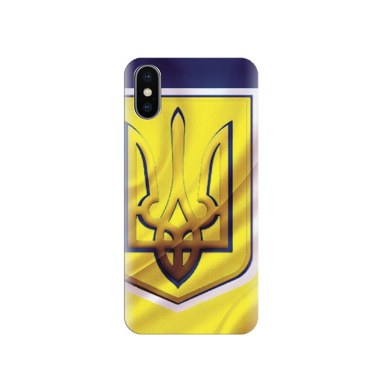 Husa silicon IPHONE X Flag And Coat Arms Ukraine