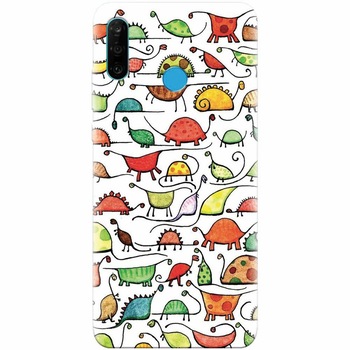 Husa silicon pentru Huawei P30 Lite, Dino Husa silicon pentru Huawei P30 Lite, Dino