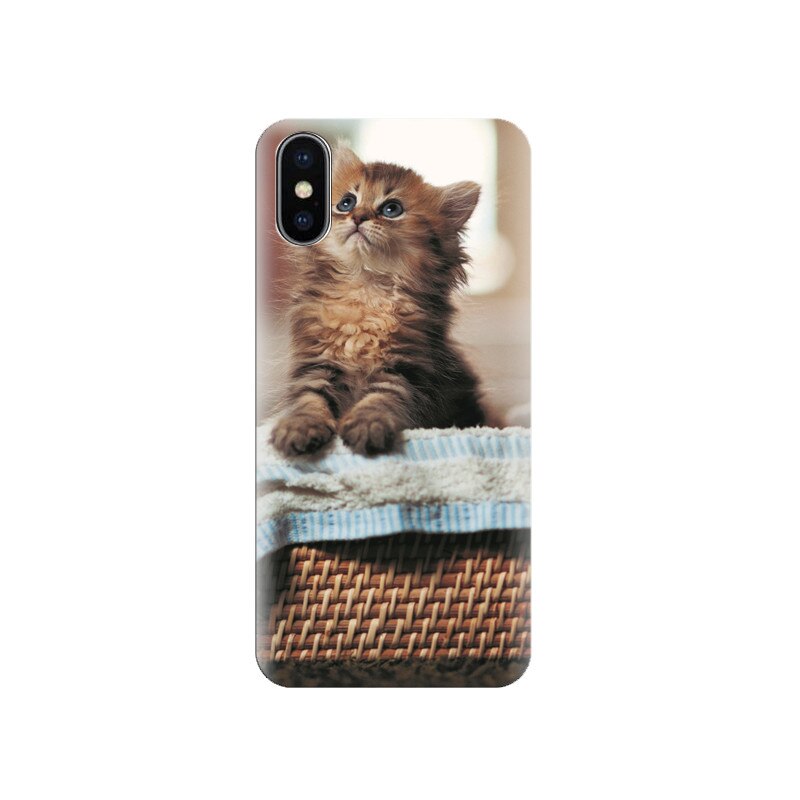 Husa silicon IPHONE X Cute Brown Kitten