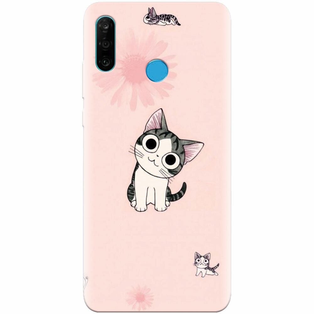 Husa silicon pentru Huawei P30 Lite, Cute Cat 101