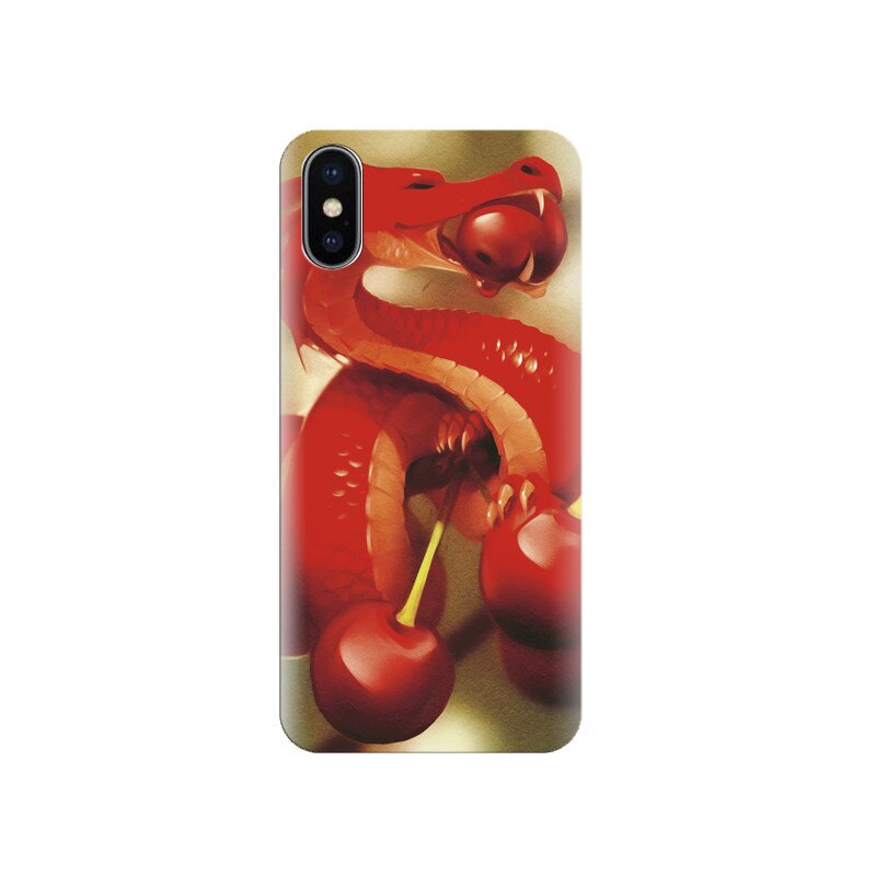 Husa silicon IPHONE X Dragon With Cherry