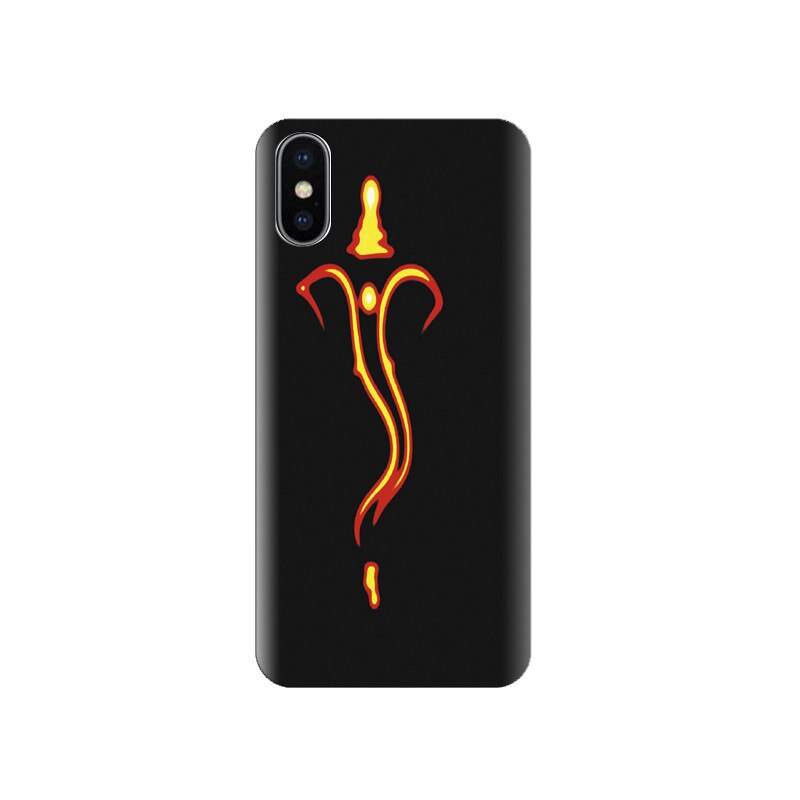 Husa silicon IPHONE X Ganesha Line Art With Black Background