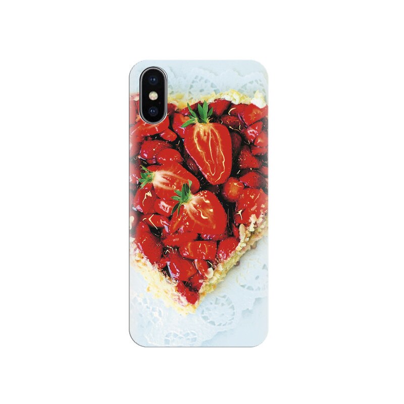 Husa silicon IPHONE X Heart Cake With Strawberries Hd Pics