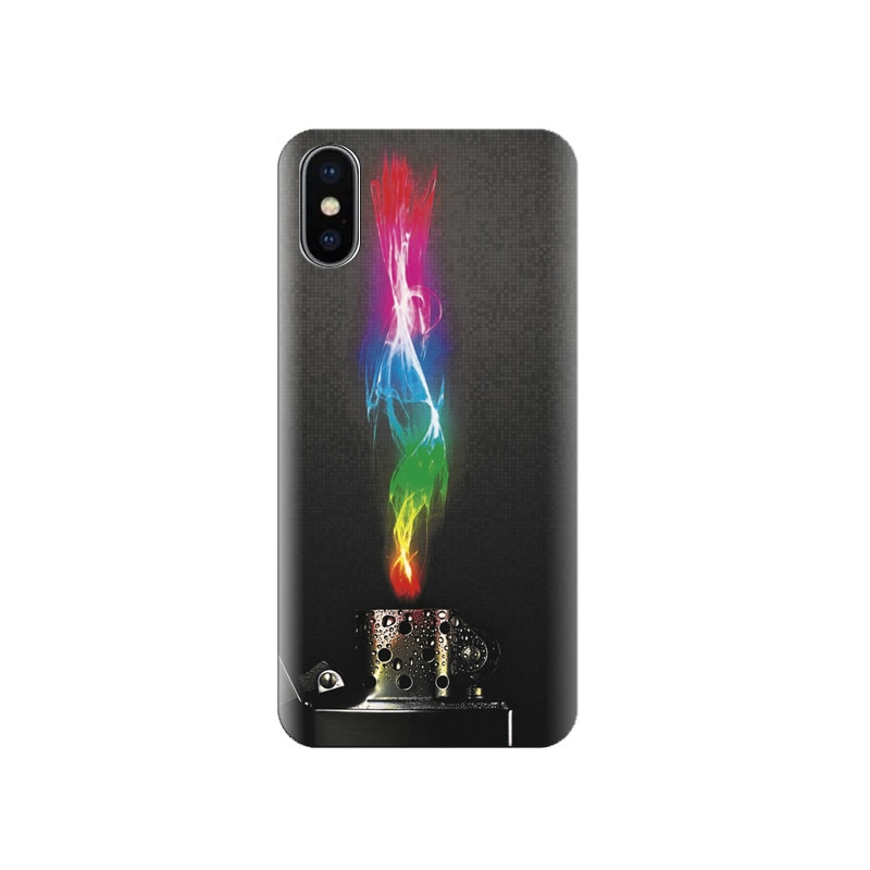 Husa silicon IPHONE X Lighter Lighting Fire Cool Background