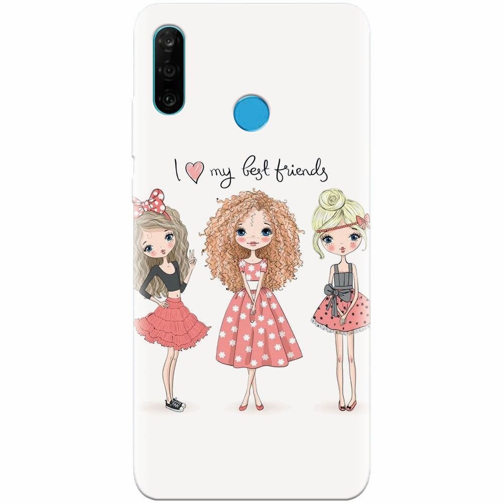Husa silicon pentru Huawei P30 Lite, I Love My Best Friends