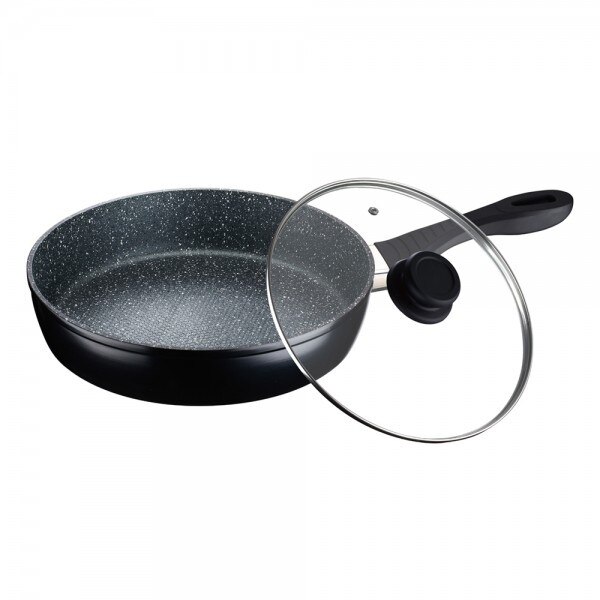 Tigaie Peterhof din aluminiu cu interior din granit si capac, 22 cm, inductie