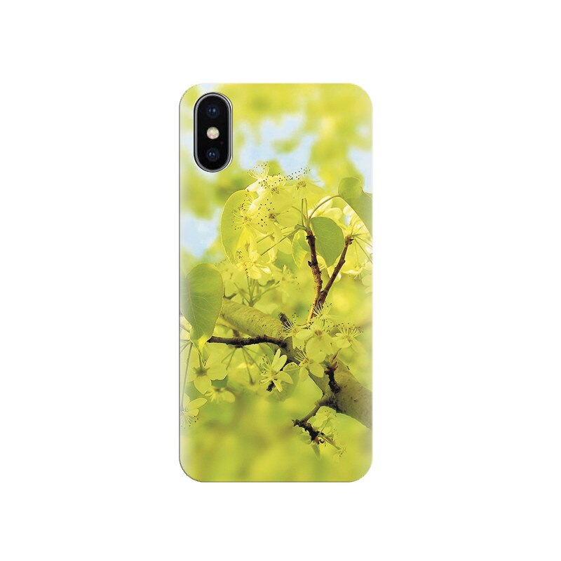 Husa silicon IPHONE X Green Flower With Leaf Hd